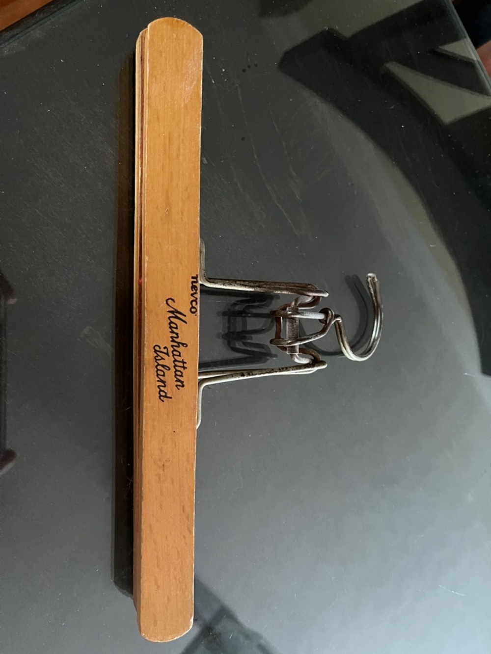 ANTQ Wooden Clip Hanger with Chrome Hook - Natural Wood